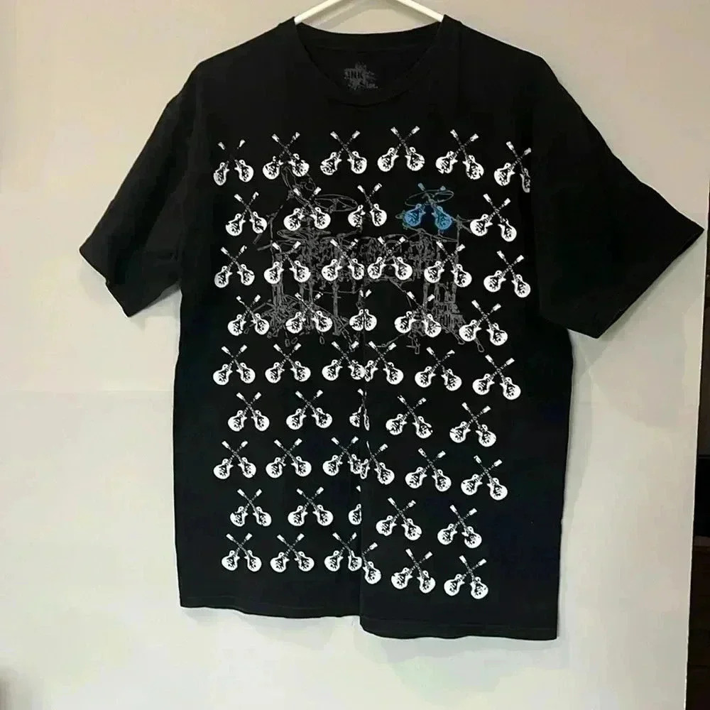 ❤️2/$30❤️[L] Vintage Ink  Inc. Guitar T-Shirt Short Sleeve Retro Mens-NWOT